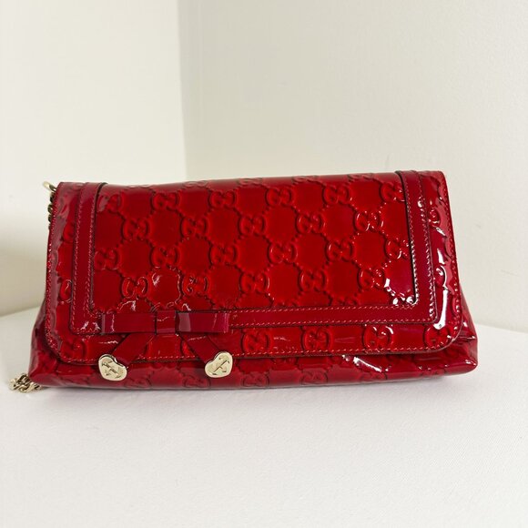 Gucci Broadway Evening Bag Enamel Red - Picture 2 of 7
